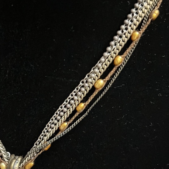 Premier Designs multistrand yellow pearls, & various colored chain pendant charm - Picture 13 of 17